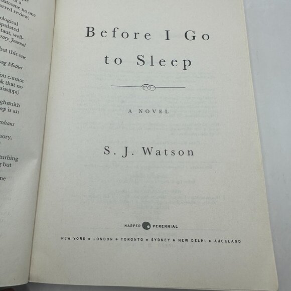 Before I Go To Sleep By S. J. Watson Paperback Novel - Picture 3 of 4
